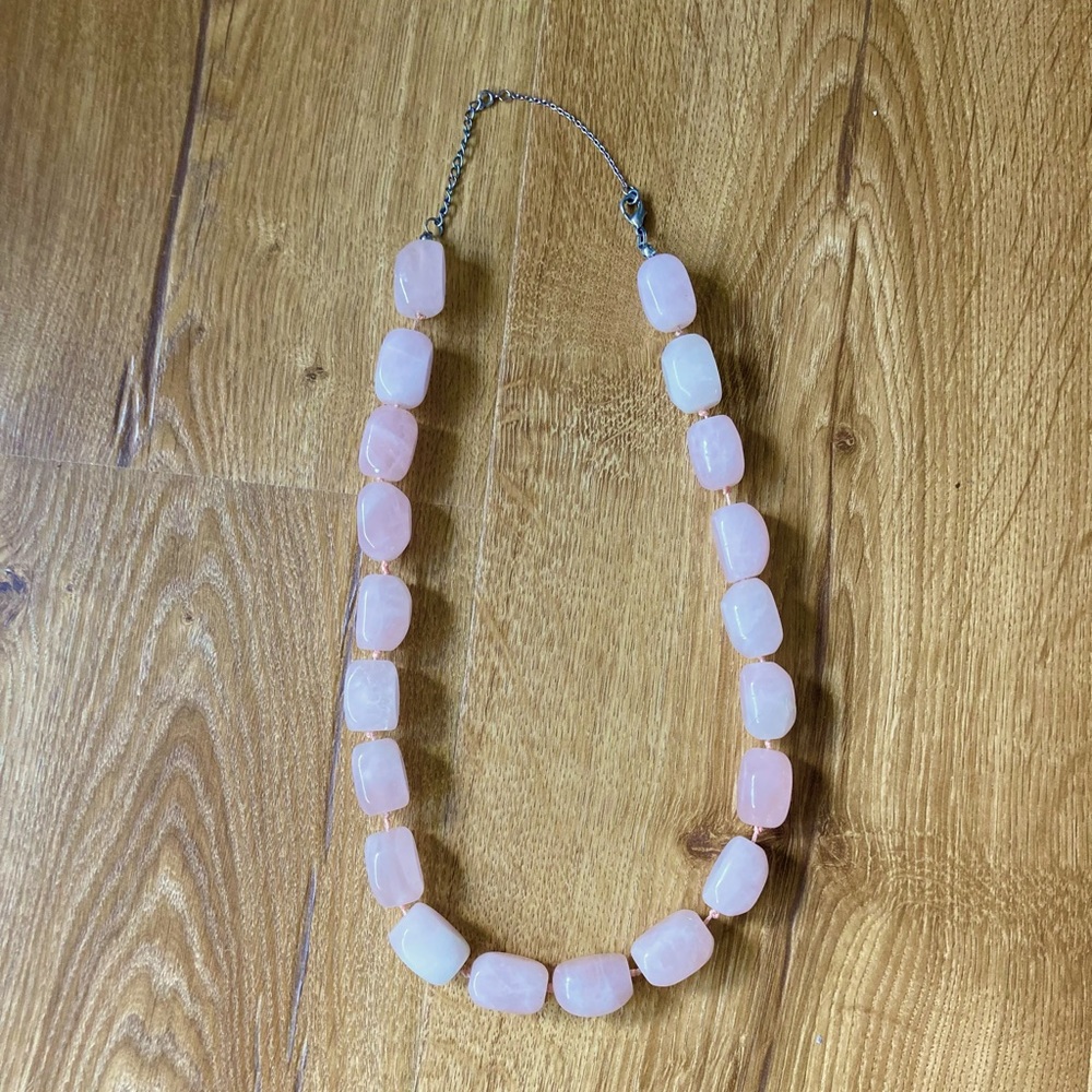 Pink Real Quartz necklace